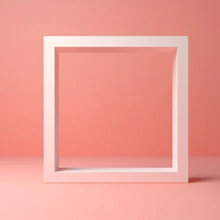 3d rendering square shape red background