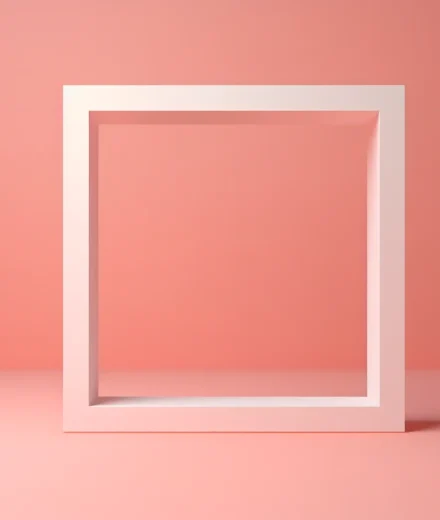 3d rendering square shape red background