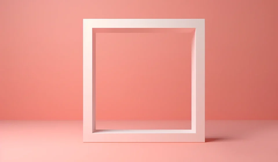 3d rendering square shape red background