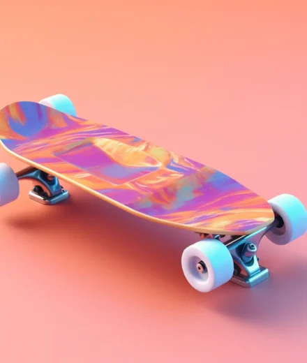 arafed skateboard with colorful design